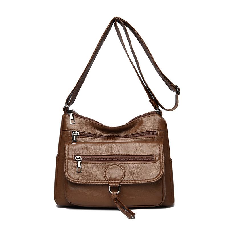 Soft Leather Single-shoulder Crossbody Bag for Middle-aged and Elderly Mothers