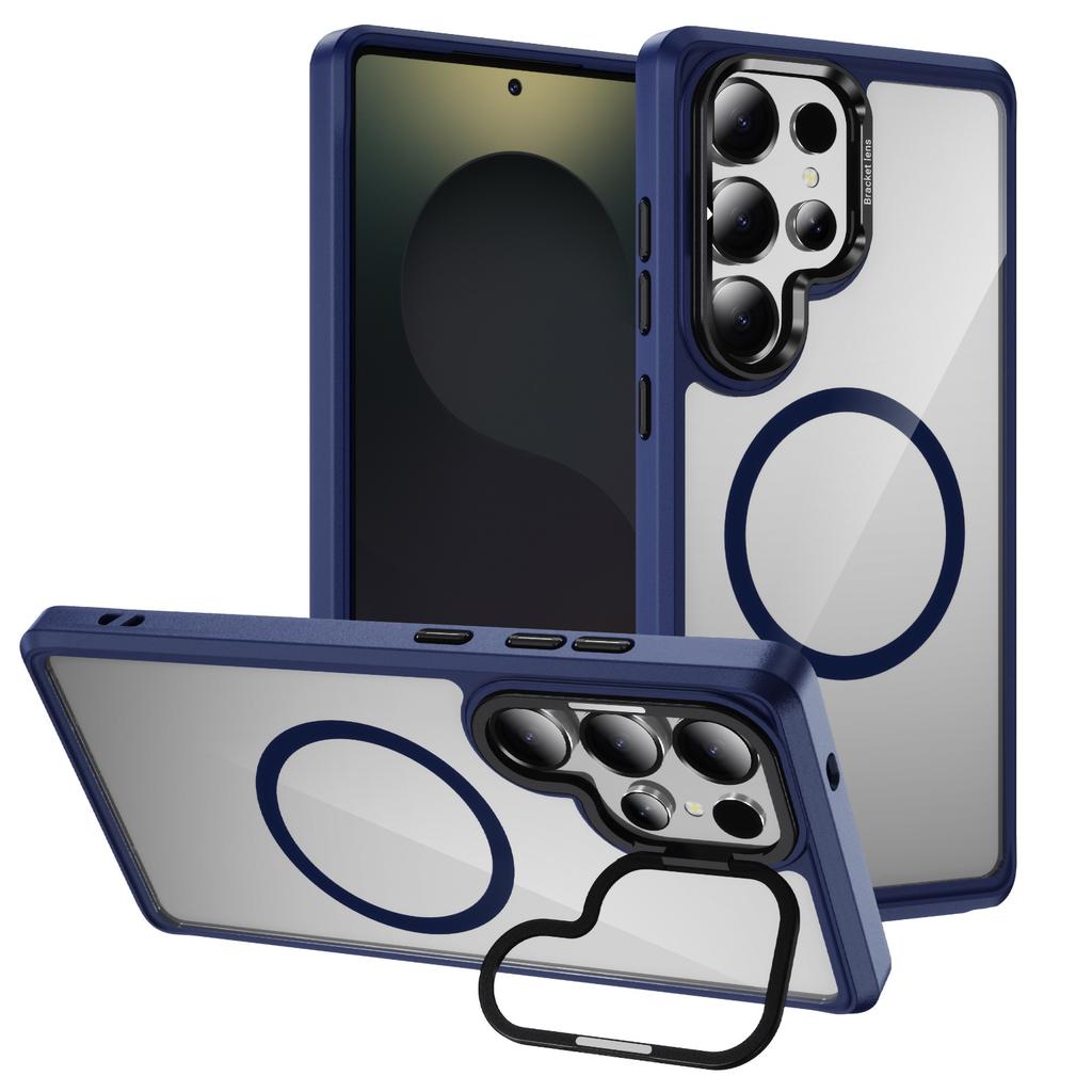 Transparente Handyhülle für S25UItra Objektivrahmen Unsichtbare Halterung Magnetring Kabelloses Laden und Anti-Fingerabdruck