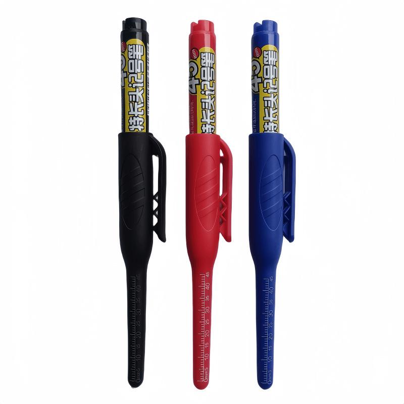 45mm Refillable Long-Nozzle Deep-Hole Marker Pen, Oil-Based & Waterproof for Construction