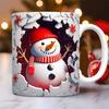 Festival Snowman Themed Ceramic Mugs Christmas Kitchenwares For Coffee Teas Dishwasher Friendly Homes Use