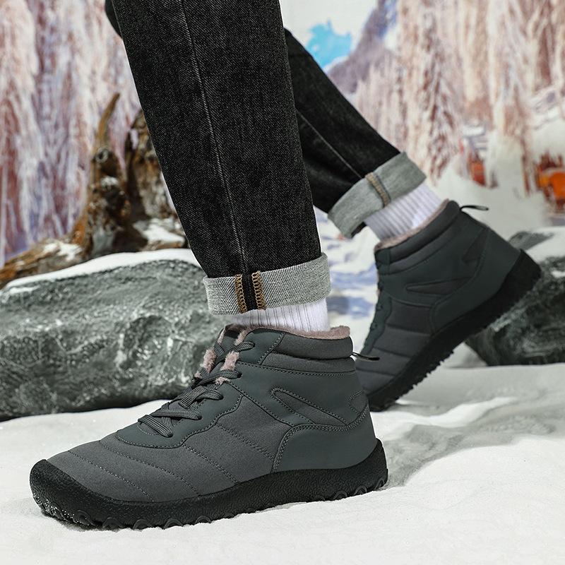 2025 Autumn and Winter Large Size 48 Waterproof Cotton Shoes Men's Velvet Thickened Mountaineering Cotton Boots Dad Snow Boots