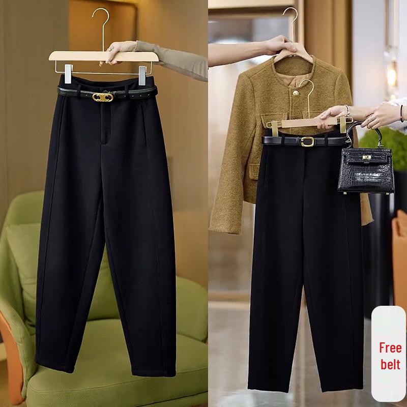 Women's Spring/Autumn Velvet Acetate Wool Scimitar Sweatpants 2025 - New Casual Sports Banana Pants