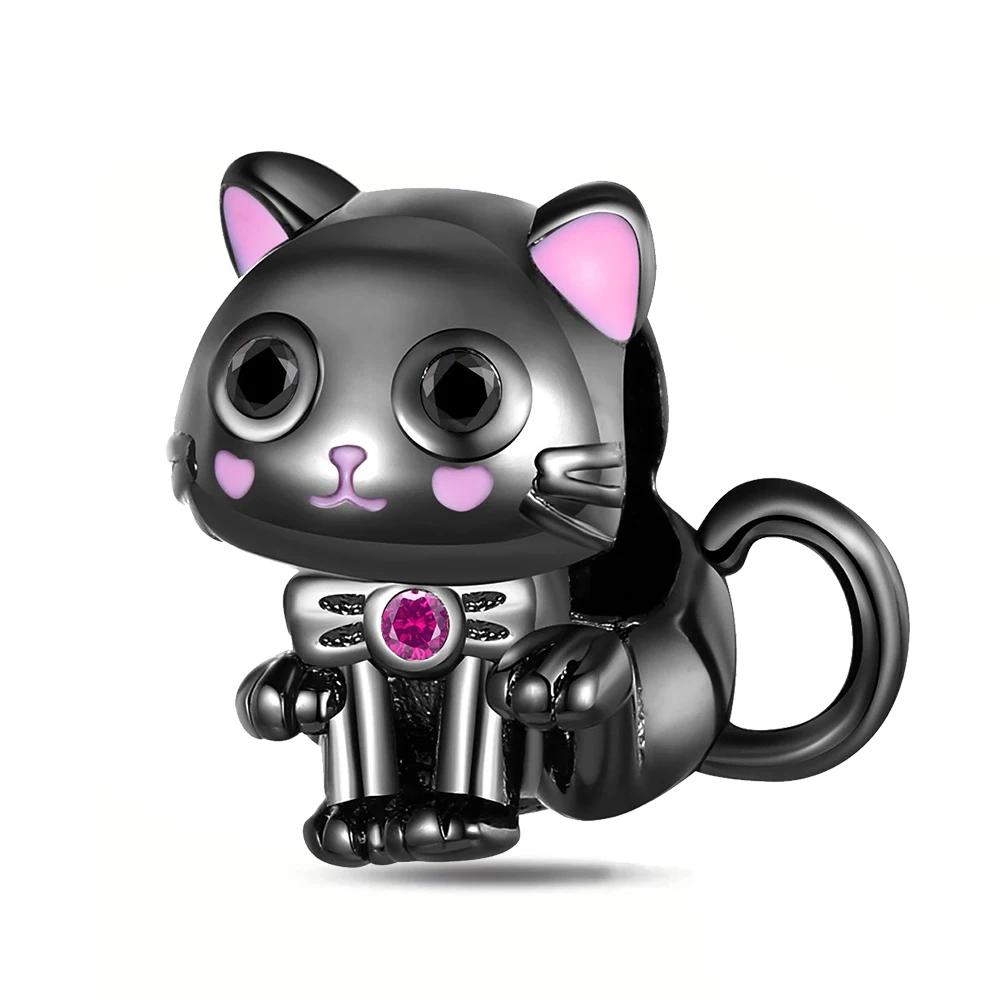 Оригинальный синий циркон сердце звезды черный необычный тыква кот бусина подходит браслет женщины медь праздник тонкий подарок