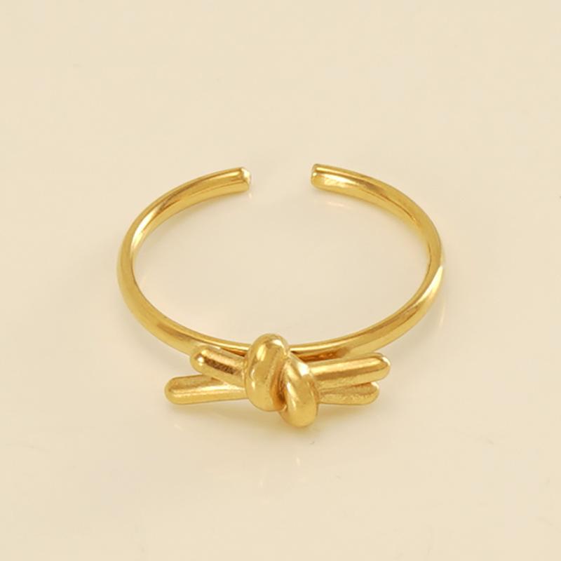 2026 European and American Electroplating 18K Opening Adjustable Ring Niche Design French Retro Ins Ring Resizable