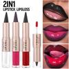 Matita Contorno Labbra Nera Marrone Conica Doppia Testa Specchio Lucidalabbra Rimpolpante Gloss Labbra Cristallino Tinta Labbra Rosse Sexy Trucco