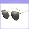 Elegantes Óculos de Sol Retro Olho de Gato para Mulheres com Metal Premium Espelhado Estilo Aviador