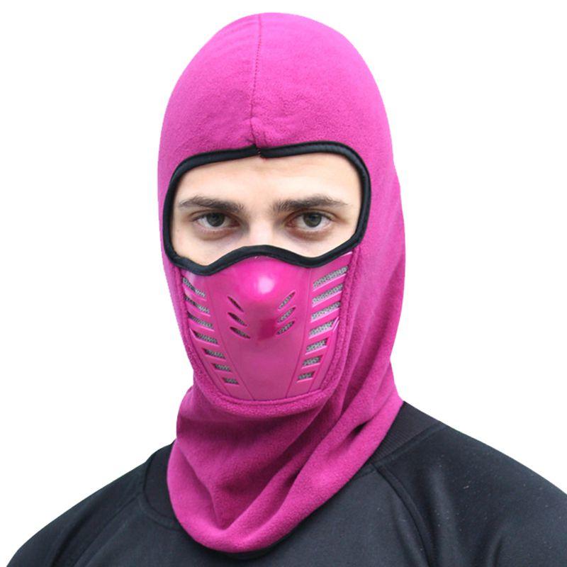 

Unisex Windproof Winter Hat Motorcycle Face Mask Helmet Beanie For Ultimate Comfort RoseRed