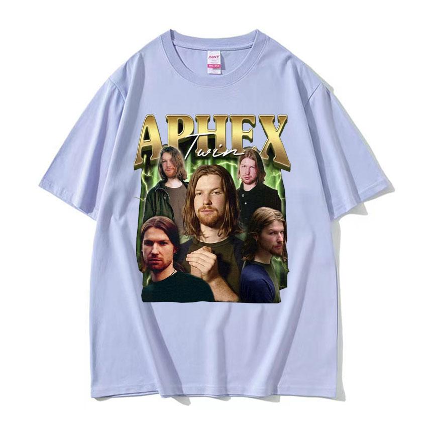 Limited Aphex Twin Vintage Graphic T Shirts Unisexs Clothing Harajuku Fashion Tshirt Male Casual Cotton Short Sleeve T Shirt Tops
