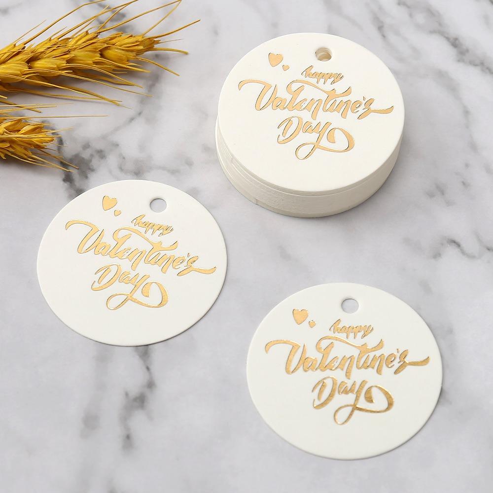 100pcs Heart Shaped Cards Valentine's Day Tags Red Hanging Decoration Gift Labels DIY Hand Gift Hanging Tag