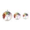 Seven-Color Natural Crystal Tree of Life Necklace Pendant with Crushed Stone, N737