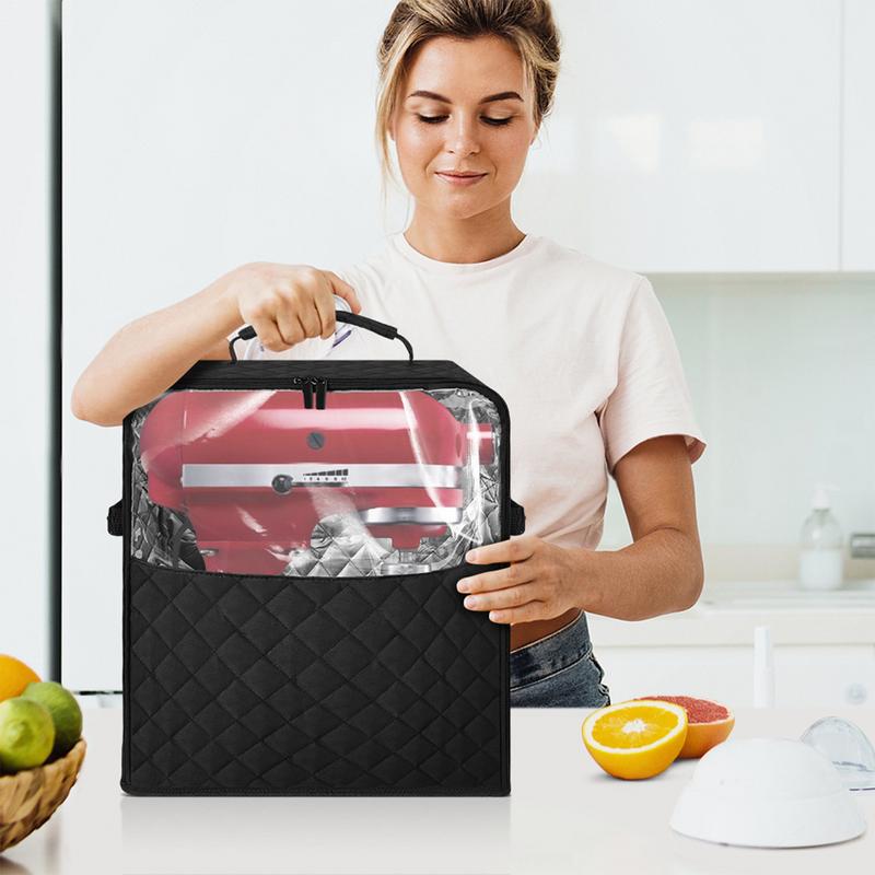Stand Mixer Cover With Appliance Sliders Base Compatible With Mixer-Storage Bag For 6/7/8 Quart With Pockets