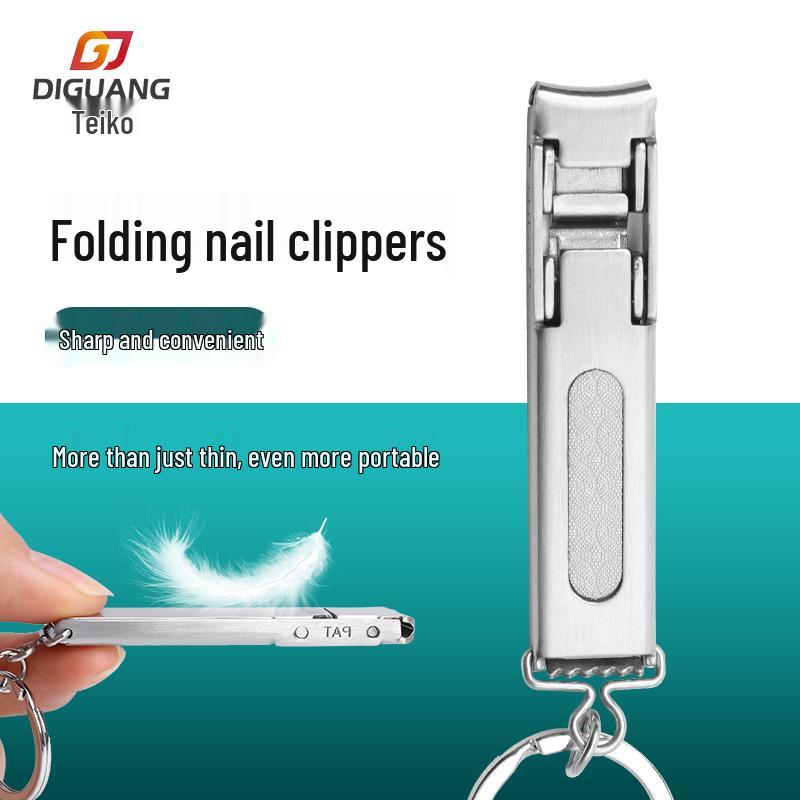 

Portable Stainless Steel Folding Nail Clipper with Keychain Single