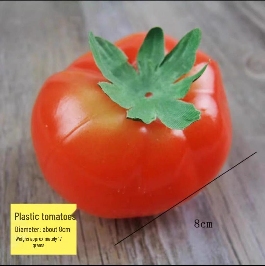 Children's Educational Toy: Fake Plastic Fruit & Vegetable Set for Play & Decor - Includes Chili & Tomato Ornaments.