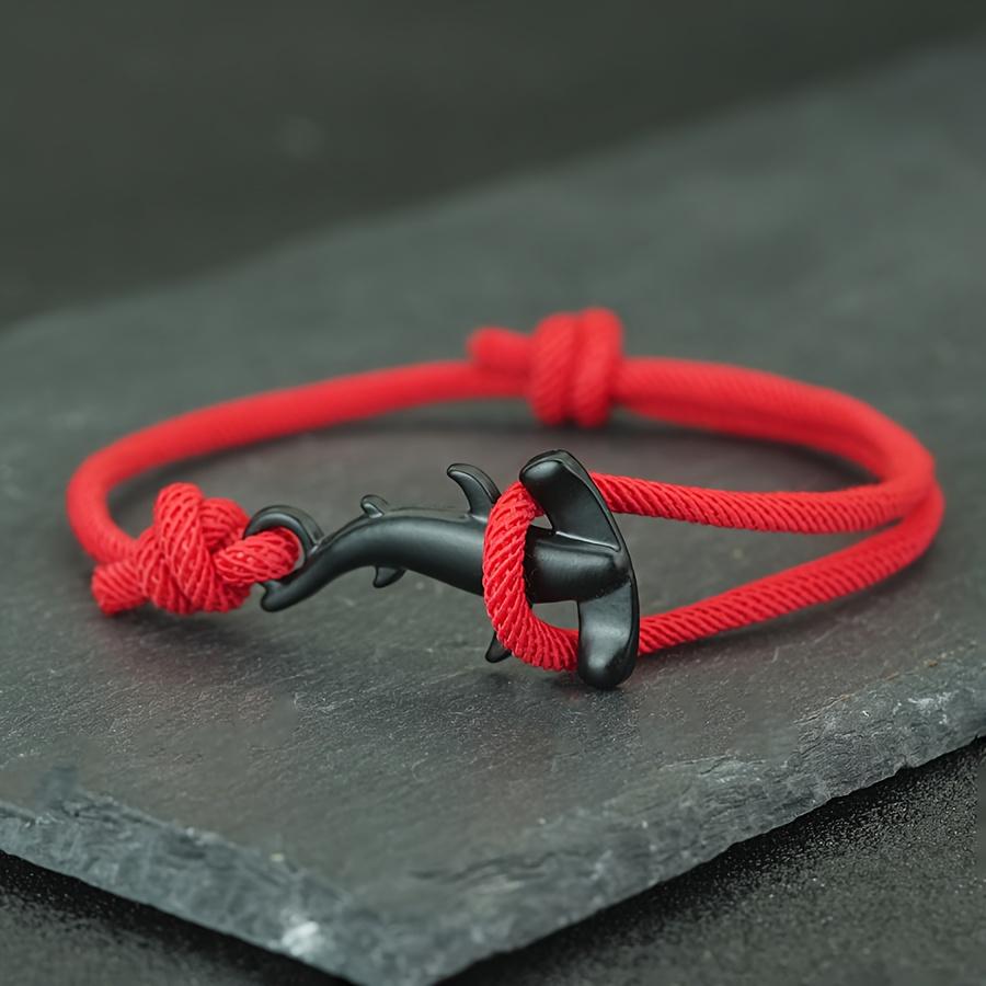 Ocean Breeze Single-Layer Adjustable Flat-Head Shark Bracelet for Women and Men, Vacation Style