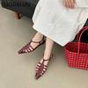 Fashion SUOJIALUN 2025 Summer New Brand Women Sandal Shoes Fashion Narrow Band Ladies Ankle Starp Slingback Shoes Soft Flat Heel Slides