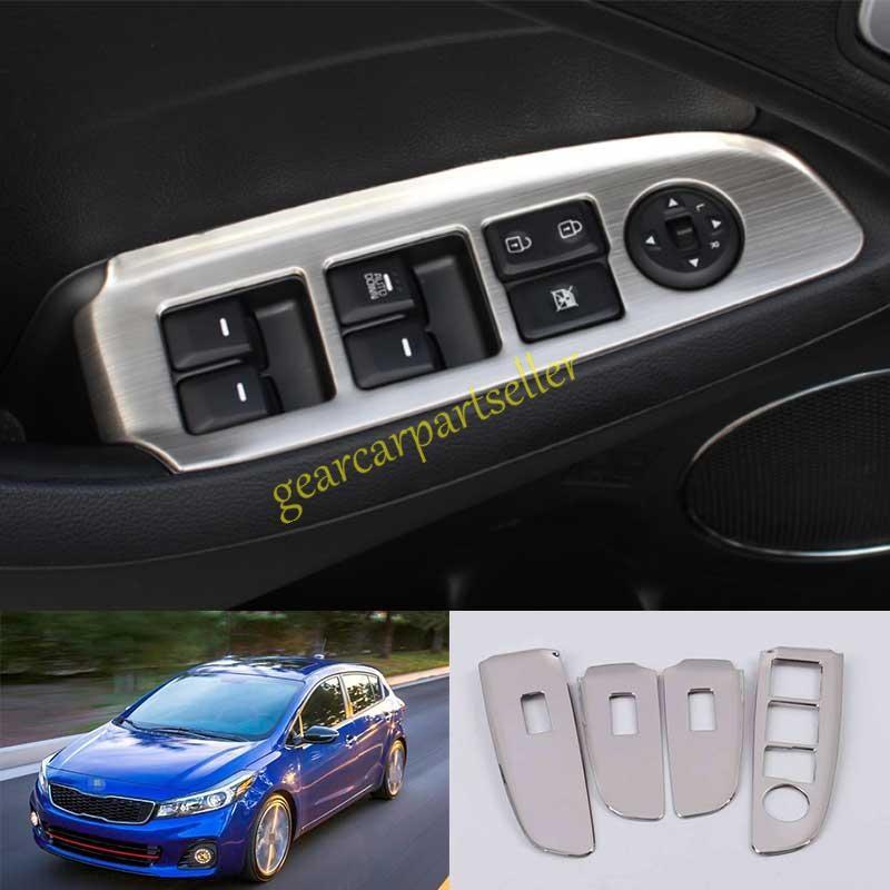 For Kia Forte K3 14-2018 Silver Titanium Window Lift Lock Switch Panel Trim