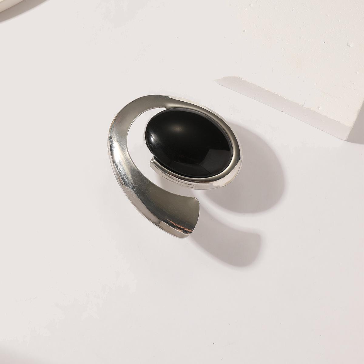 

Бирюзовое увеличенное открытое кольцо в стиле панк - тенденция в области ювелирных изделий высокого класса серебряный