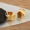 Nidin New Retro Unique Personality Stud Earrings For Women Female Hemisphere Shape Copper Ear Jewelry Engagement Wedding Gifts