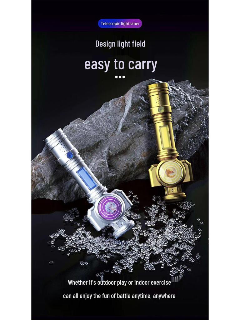 Telescopic Glowing Lightsaber Toy - Mythical Beast Design for Kids