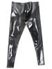 Fashion Men Pu Elastic Pants Latex Double Side Wear Men'S Pencil Pants Stage Dance Legging Slimming Tight Leg Pu Jeans Trousers
