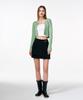 ETMON Pleats Chain Mini Skirt Black