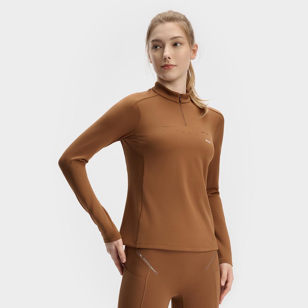 New FILA Fitness Series T Shirt Women's Chestnut Brown A11W441208F-BN