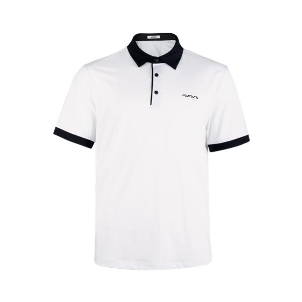 AVAVE Men'S Color Block Cutout Detail Short Sleeve Golf T-Shirt White