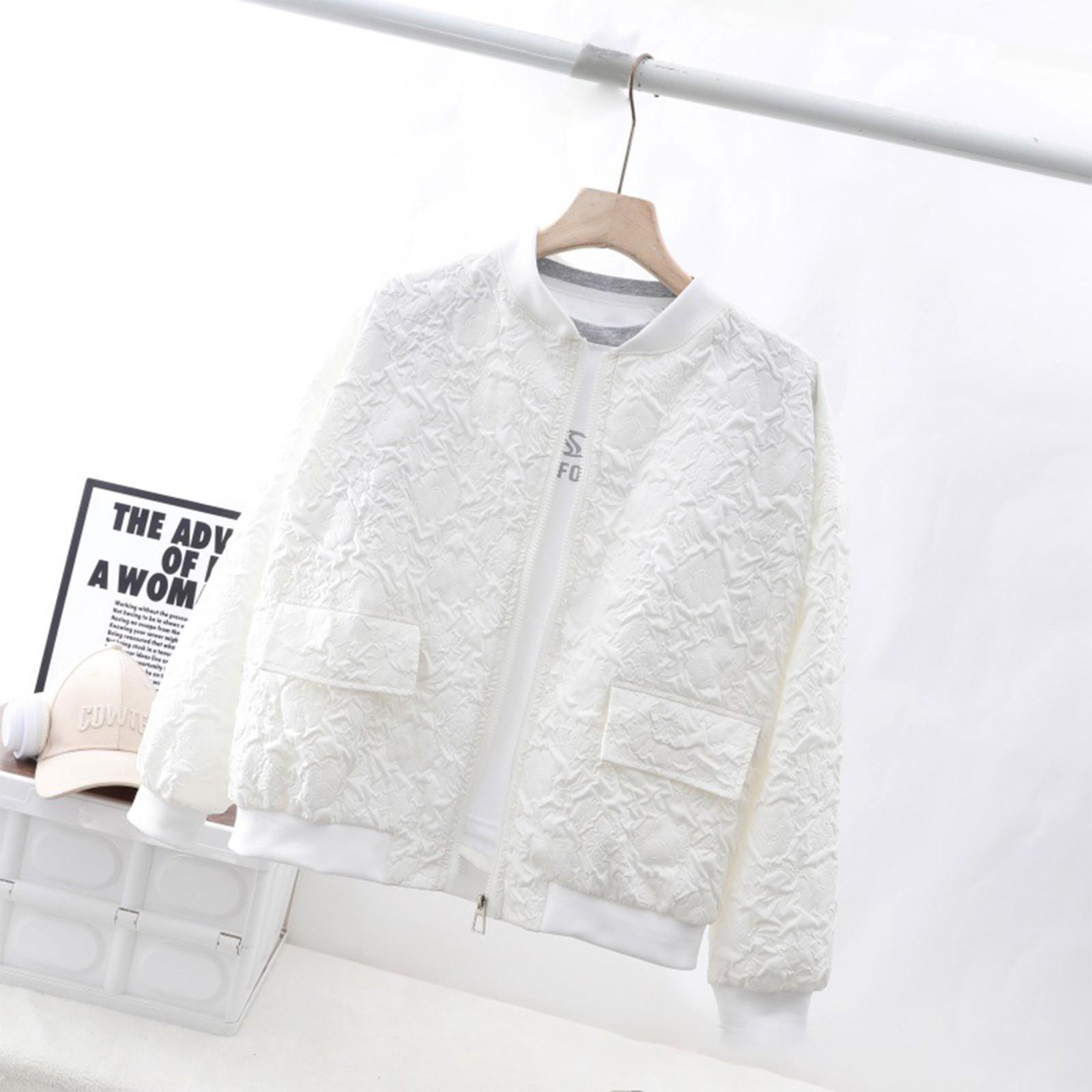 

Женская ультралегкая укороченная бейсбольная куртка XXL белый