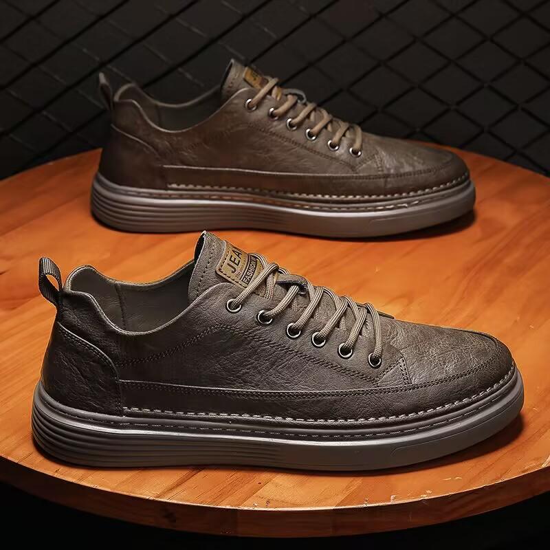High-quality Leather Casual Fashion Luxury Brand Men's Breathable Flat Shoes With Lace Oxford Comfortable Outdoor Running Shoes