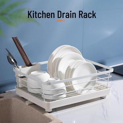 Japanese-Style Tableware Drain Rack with Chopstick and Bowl Storage, Thick Silicone Tray