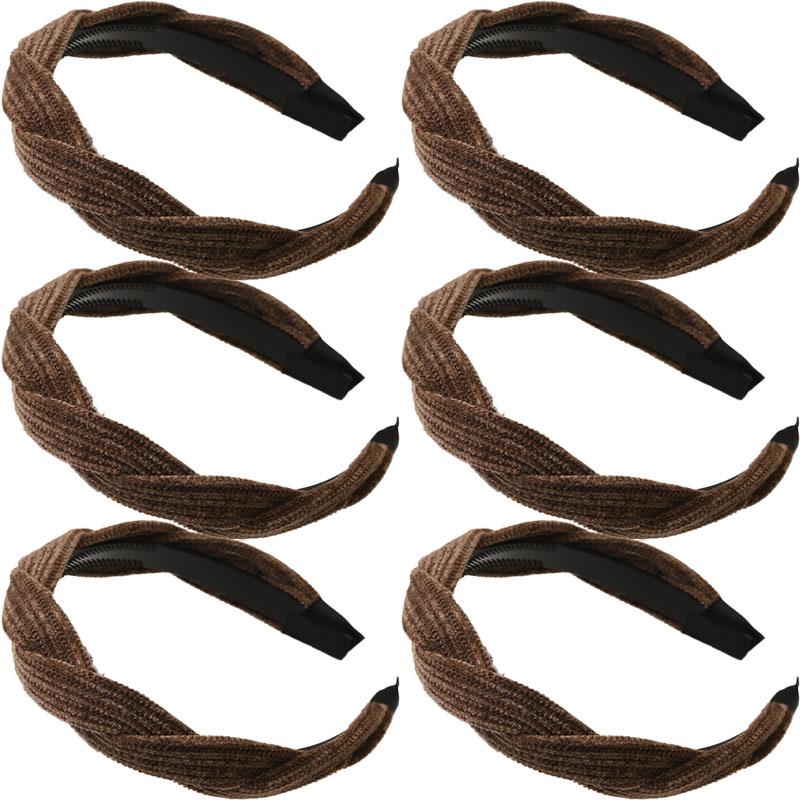 New Simple Wide Side Edge Fabric Hair Band Women Fashion Korean Retro Braided Headband Solid Knot Hoop Girls Hair Accessories