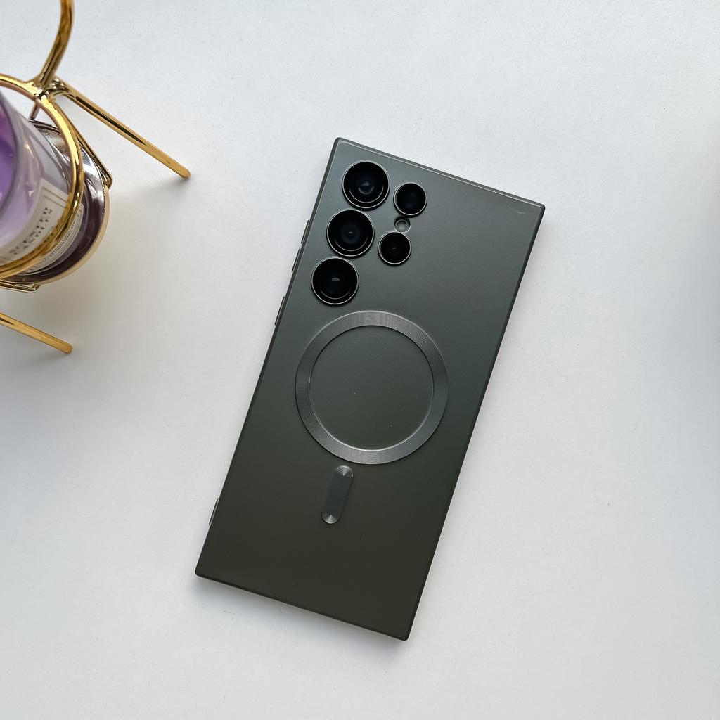 Samsung S24ultra Liquid Magnetic Suction Mobile Phone Case Suitable for S23plus Full Inclusive S22 Soft Shell Protective Case