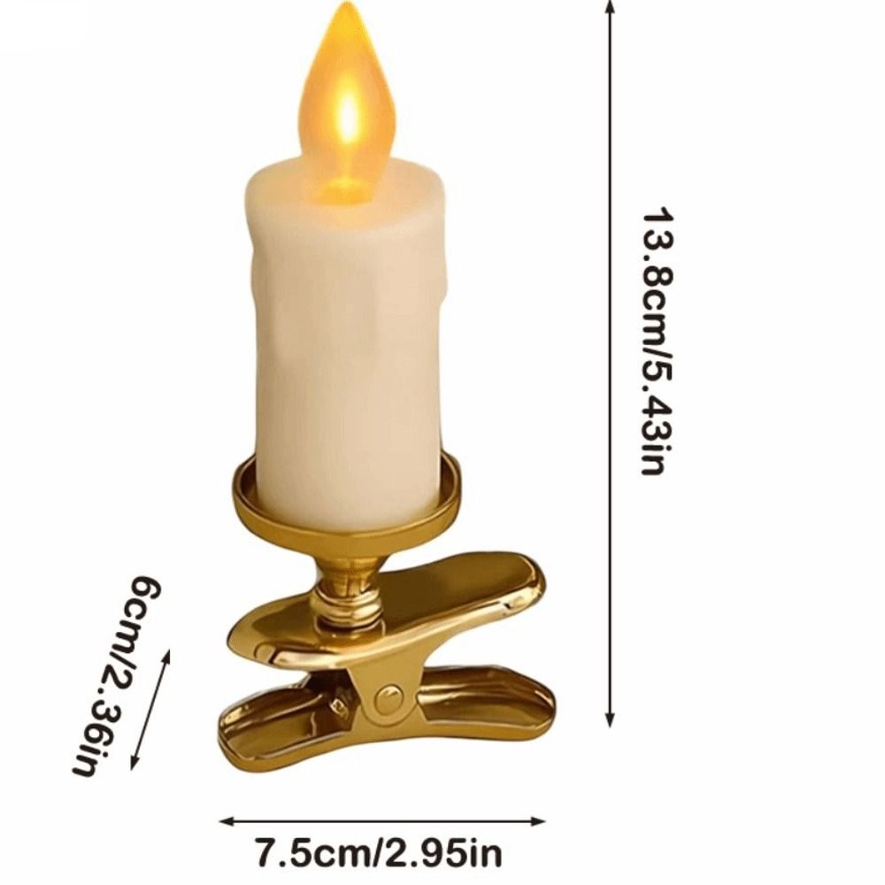 Flickering Candle Flame Clip on Candles for Christmas Trees Plastic LED Light Candle Holder Window Candlesticks Detachable Clips
