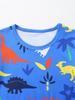 AostaBetty Boys' Casual Summer Short Sleeve Set - European & American Style Two-Piece Homewear