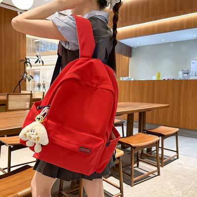 Sommer Neu Nylon Leichtgewicht Sport Reise Ins Große Kapazität Einfarbig Studenten Paar Rucksack