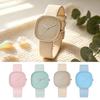 Square Student Watch Minimalist Analog Quartz Watch Faux Leather Band Simple Wristwatch for Teens Boys Girls