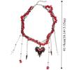 Gravel Bead Love Double Layer Choker Korean Y2K Style Metal Clavicle Chain  Cosplay
