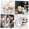 BIUDECO 1-Piece Stainless Steel Grater with Draining and Vegetable Basket, Multifunctional Kitchen Cleaning Bowl, Grater, Clever Slicer, and Colander,