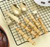 304 Stainless Steel Dinner Knife, Fork, Dessert Spoon, Natural Bamboo Handle Dinnerware Sets, Western Style Steak Cutlery Set