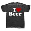 Funny I Love Beer Red Heart Graphic T-shirts Men Women's Fashion Casual Tshirt 100% Cotton Loose Oversized Drinking T Shirt