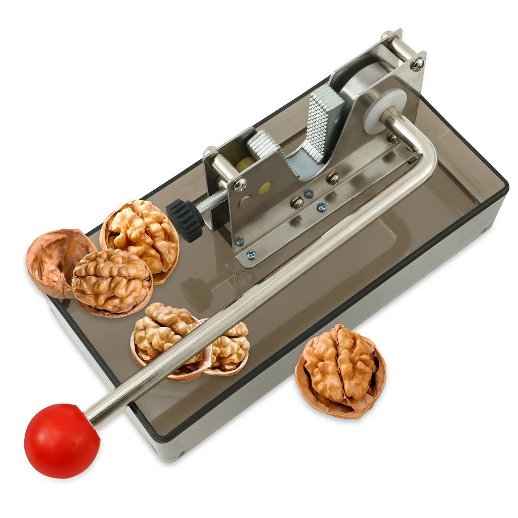 Manual Walnut Cracker Stainless Steel Mechanical Sheller Fast Nut Opener Tool with Adjustable Jaw for Almond Hazelnut Chestnut