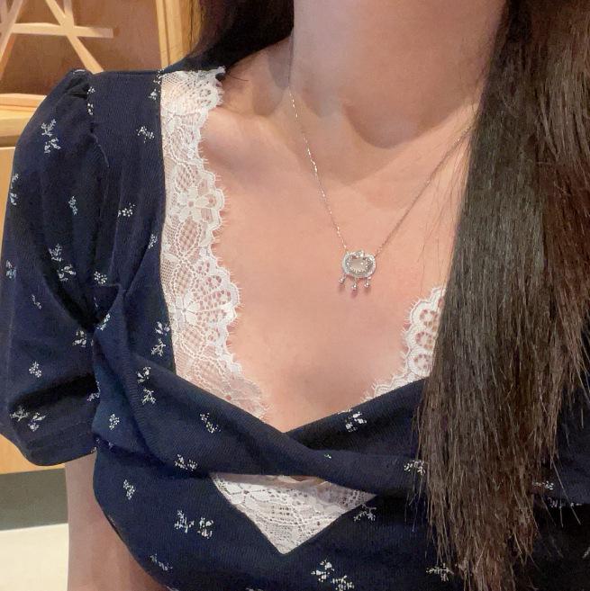 S925 Sterling Silver Peace Lock Necklace - Women's Luxury Clavicle Chain, Perfect Bestie Holiday Gift