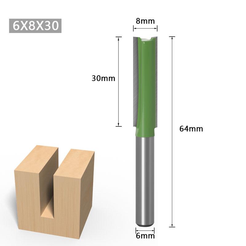 1/7pcs 6mm 1/4inch Shank Single Double Flute Straight Bit Milling Cutter for Wood Tungsten Carbide Router Bit Woodwork Tool