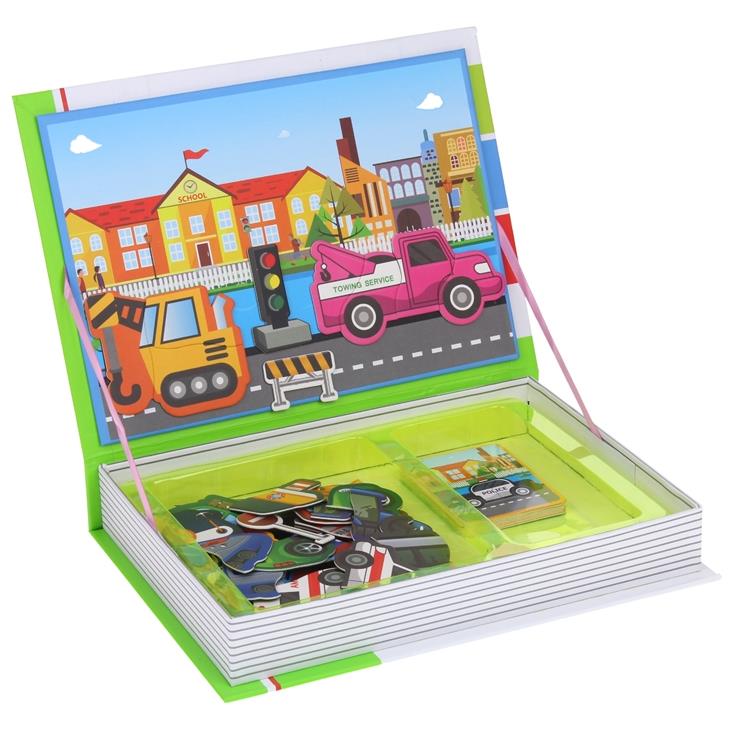 Puzzle Book Magnetic Magnets Puzzle Vehicles Cars Transport 77 pcs.