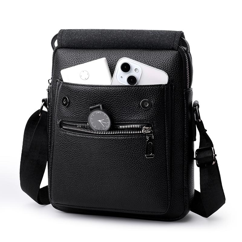 Business Shoulder Bag Men's Crossbody Bag Handbag PU Messenger Bag