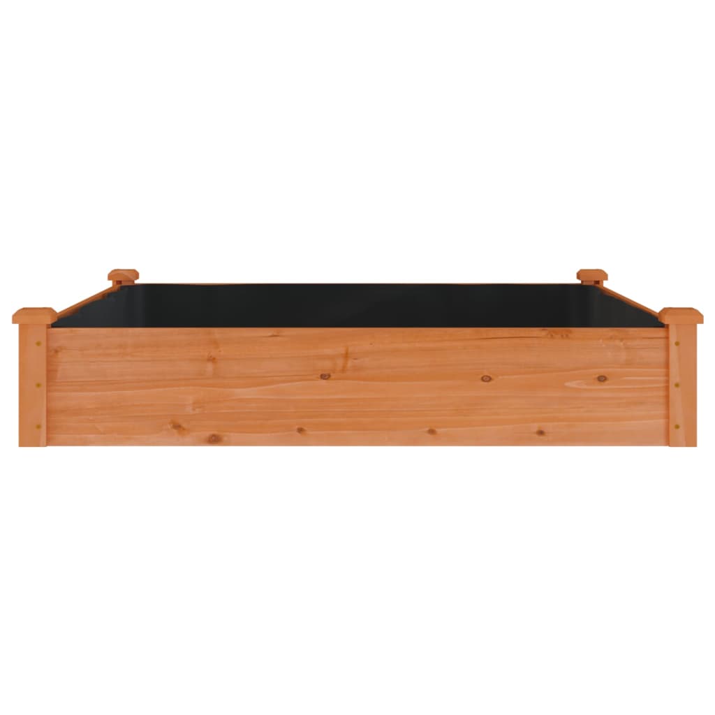 Raised Garden Bed with Liner Brown 120x120x25 cm Solid Fir Wood