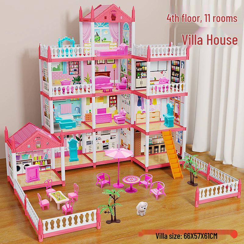 Children's Pretend Play Castle Dollhouse - Educational, Assembled, Birthday Gift for Girls