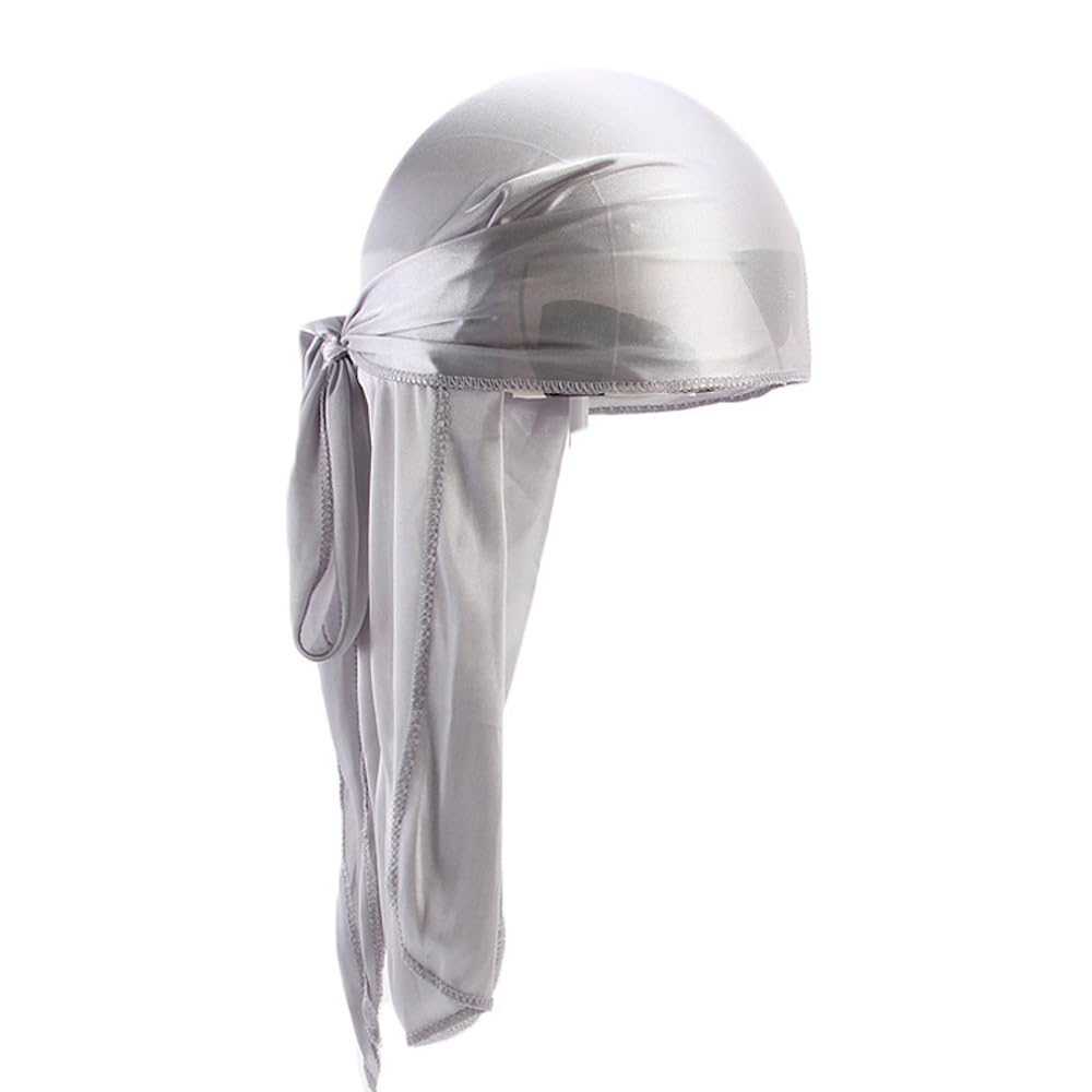 

BERUKO Durag Hip Hop Bandana Dance Dancer Thin (Silver)