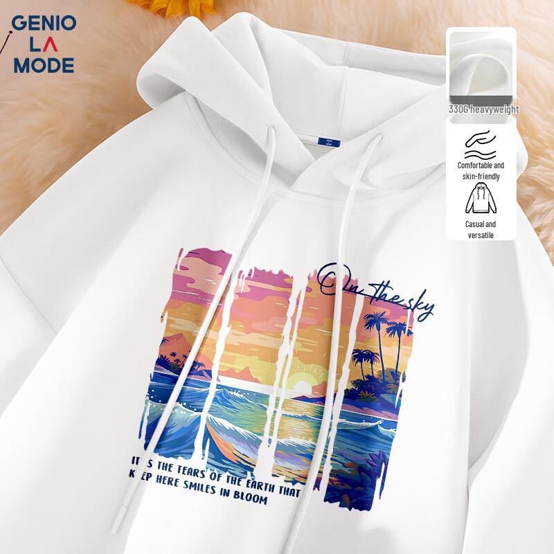 

GENIOLAMODE Men s Hooded Graphic Sweatshirt L