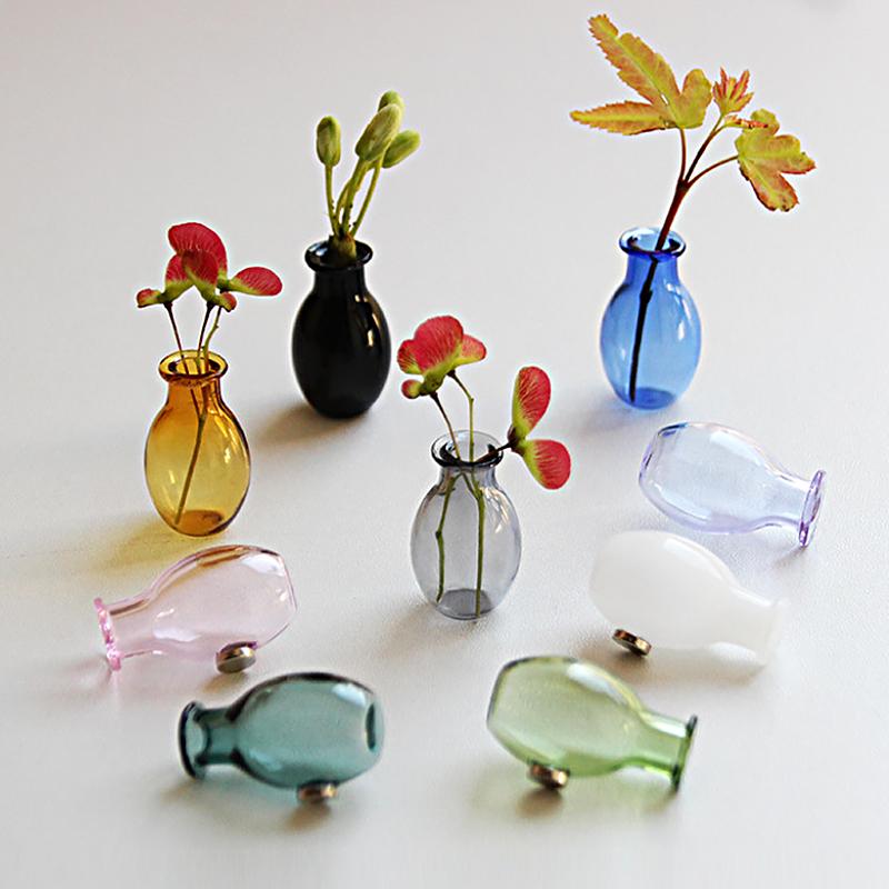 1PC Vase Magnet Mini Fridge Magnetic Vase Home Decoration Glass Refrigerator Sticker 3D 28x17mm